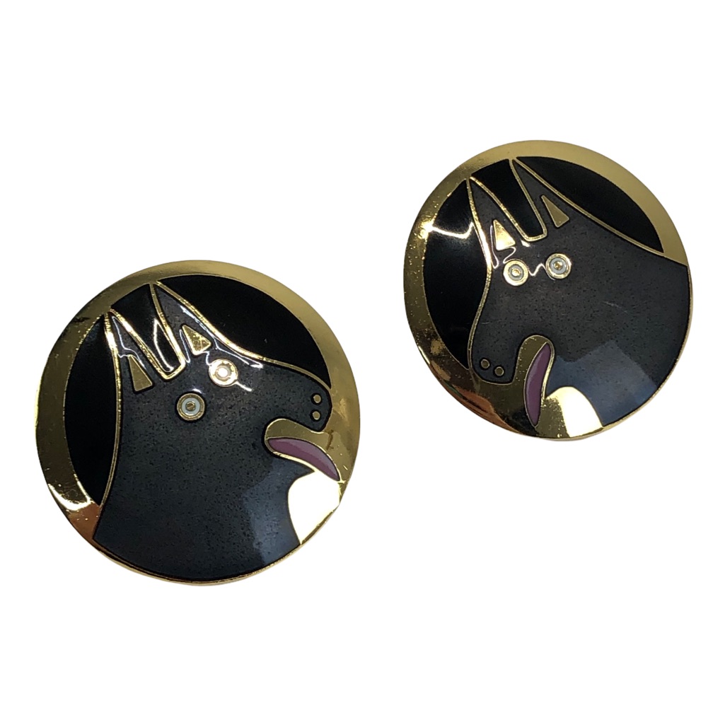 Vintage Laurel Burch Basso Pierced Earrings 55$